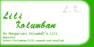 lili kolumban business card